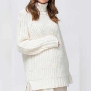 Pietro Brunelli Cream Knit Turtleneck Sweater Size S